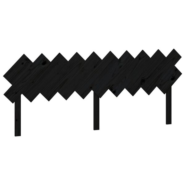 vidaXL Bed Headboard Black 196x3x80.5 cm Solid Wood Pine