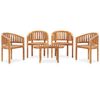 vidaXL 5 Piece Banana Garden Lounge Set Solid Teak Wood