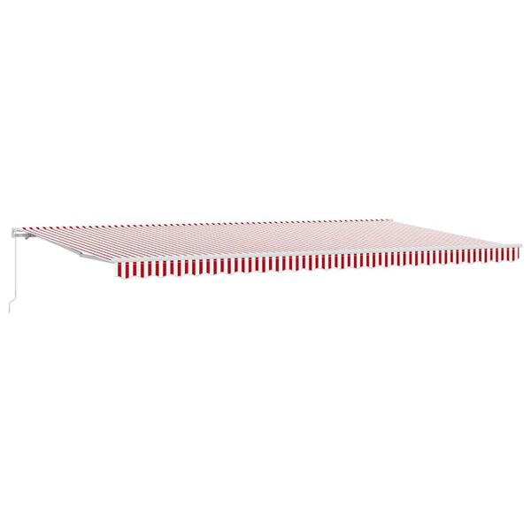 vidaXL Retractable Awning Retractable Red and White 600 x 350 cm
