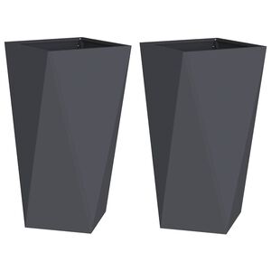 vidaXL Planter 2 pcs Anthracite 40 x 40 x 75 cm Steel