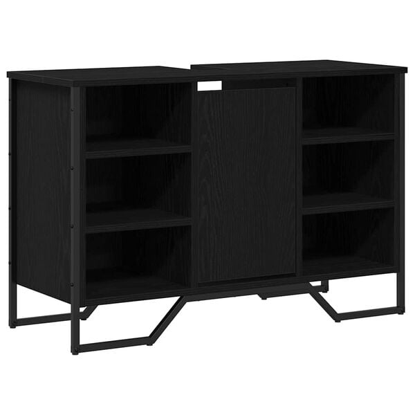 vidaXL Bathroom Sink Cabinet Black Oak 91 x 35 x 60 cm Engineered wood