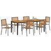 vidaXL Garden Dining Set 7 pcs Grey and Brown 200 x 100 x 75 cm