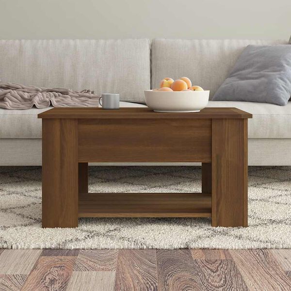 vidaXL Coffee Table Brown Oak 79x49x41 cm Engineered Wood