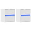 vidaXL TV Wall Cabinets with LED Lights 2 pcs White 41x31x45 cm
