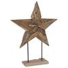 vidaXL Christmas Star LEDs Brown 59.5 x 18 x 74 cm Solid Teak Wood