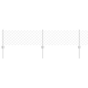 vidaXL Fence with Post Silver