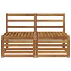 vidaXL 2 Piece Outdoor Middle Sofa Solid Acacia Wood Natural