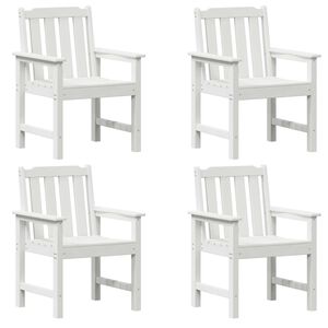 vidaXL Garden Chair 4 pcs White 65.5 x 59 x 88 cm Polyethylene