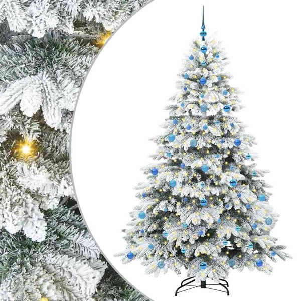 vidaXL Artificial Christmas Tree with 300 LEDs White 210 cm PE and PVC