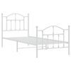 vidaXL Metal Bed Frame without Mattress with Footboard White 90x190cm