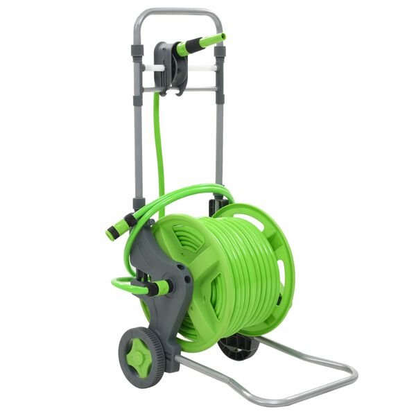 vidaXL Water Hose Reel with Wheels 45+2 m