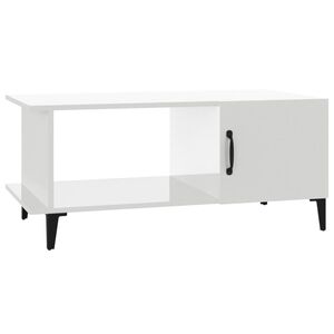 vidaXL Coffee Table High Gloss White 90x50x40 cm Engineered Wood