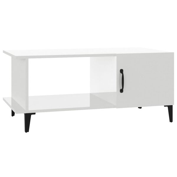 vidaXL Coffee Table High Gloss White 90x50x40 cm Engineered Wood