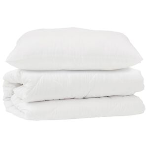 vidaXL Duvet Set with Pillow 2 pcs White Microfibre
