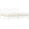 vidaXL Metal Bed Frame without Mattress with Footboard&nbsp;White 200x200cm