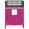 vidaXL Kids'Loft Bed Frame with Curtains Black and Pink 99.5 x 190 cm