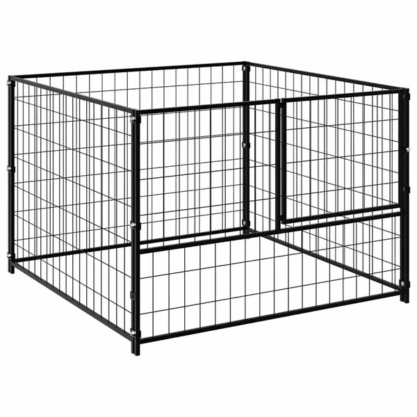 vidaXL Dog Kennel Black 100x100x70 cm Steel