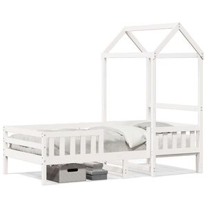 vidaXL Bed Frame with Roof without Mattress White 80x200 cm
