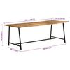 vidaXL Dining Table 200x100x75 cm Solid Wood Mango