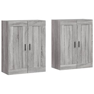 vidaXL Wall Mounted Cabinets 2 pcs Grey Sonoma Engineered Wood