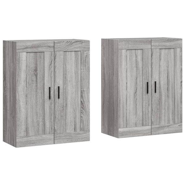 vidaXL Wall Mounted Cabinets 2 pcs Grey Sonoma Engineered Wood