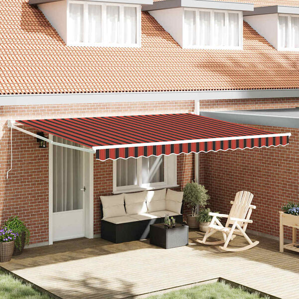 vidaXL Awning Orange and Brown 450 x 300 x 165 cm Polyester and Metal