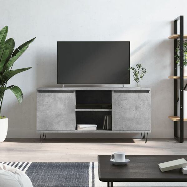 vidaXL TV Cabinet Concrete Grey 104x35x50 cm Engineered Wood