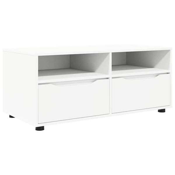 vidaXL TV Cabinet with Drawer White 100 x 48 x 43 cm Engineered Wood