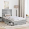 vidaXL Storage Bed with Drawer Grey Sonoma 90 x 190 cm Engineered Wood