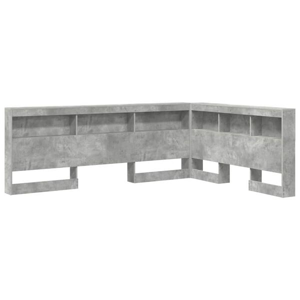 vidaXL Storage Headboard Concrete Grey 150 cm Engineered Wood