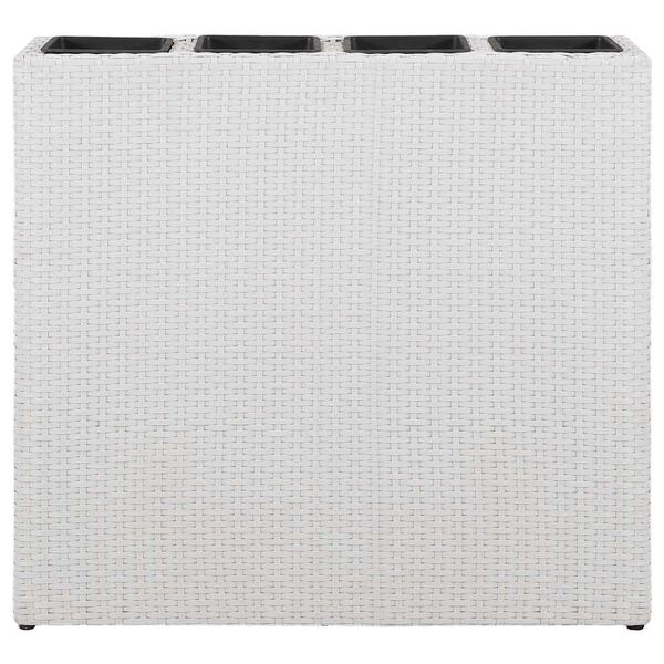 vidaXL Garden Raised Bed with 4 Pots 2 pcs Poly Rattan White(2x45427)