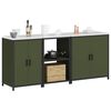 vidaXL Kitchen Storage Set 3 pcs Olive Green Cold-rolled Steel