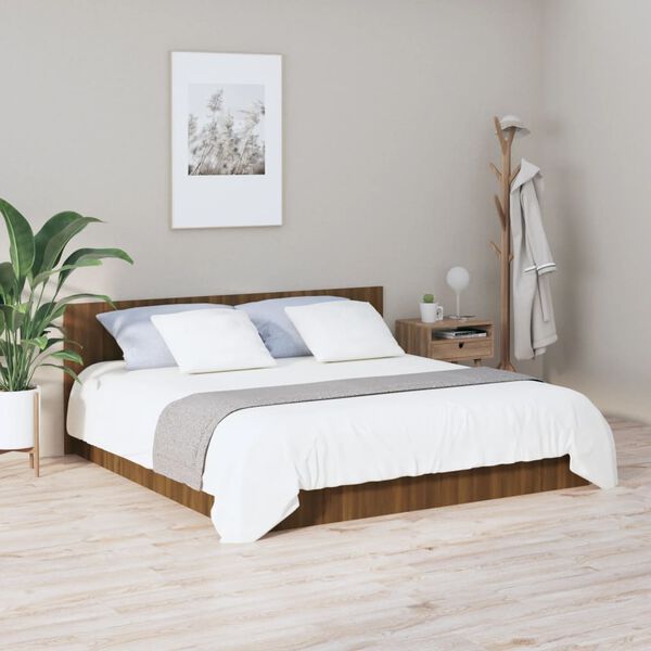 vidaXL Bed Headboard Brown Oak 200x1.5x80 cm Engineered Wood