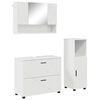 vidaXL Bathroom Furniture Set with Drawer 3 pcs High Gloss White