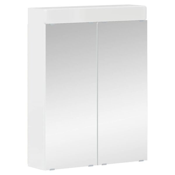 vidaXL Bathroom Mirror Cabinet TULUM High Gloss White Engineered Wood