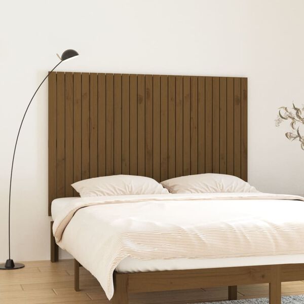 vidaXL Wall Headboard Honey Brown 166x3x110 cm Solid Wood Pine