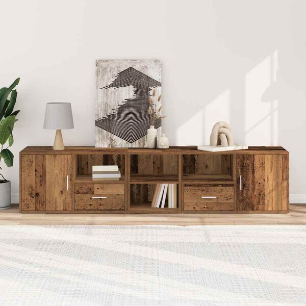 vidaXL Corner Cabinet Old Wood 200x40x45 cm Engineered Wood