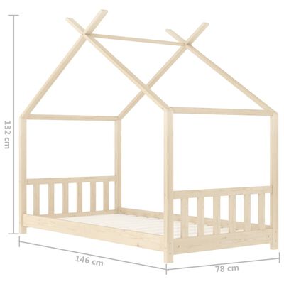 vidaXL Kids Bed Frame Solid Pine Wood 70x140 cm