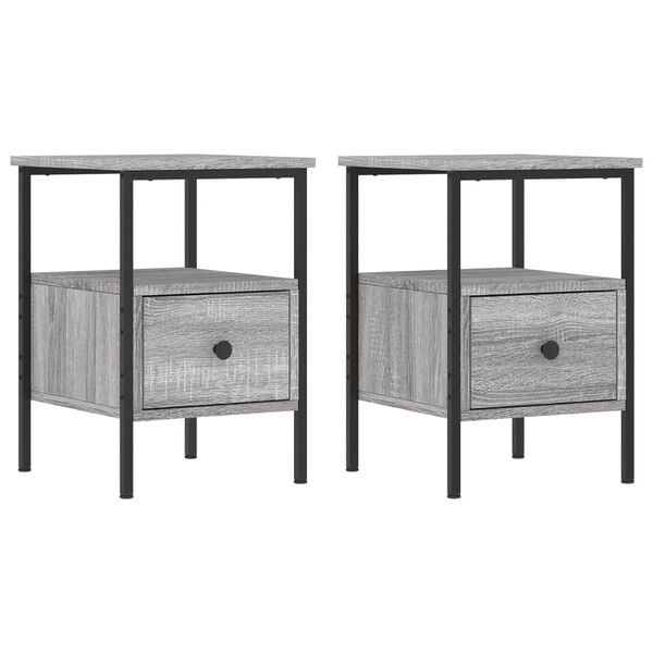 vidaXL Bedside Cabinets 2 pcs Grey Sonoma 34x36x50 cm Engineered Wood