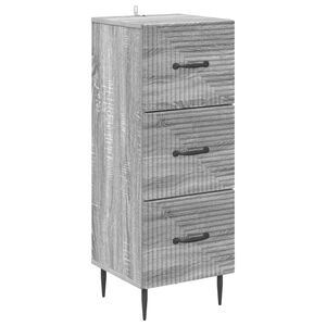 vidaXL Drawer Cabinet Grey Sonoma 33 x 34.5 x 89.5 cm Engineered Wood