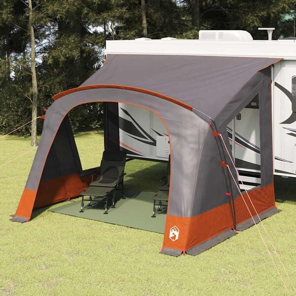 vidaXL Caravan Tent with Roof Grey and Orange 410 x 275 x 245 cm