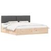 vidaXL Bed Frame with Upholstered Headboard Dark Grey 200 x 200 cm