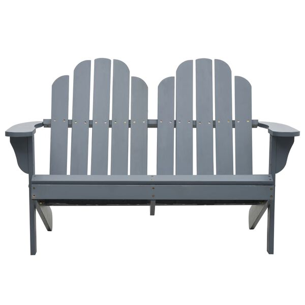 vidaXL Double Adirondack Chair Wood Grey
