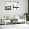 vidaXL Daybed with Trundle without Mattress White 90x200 cm Steel