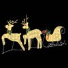 vidaXL LED Reindeers 3 pcs Warm White Fabric
