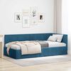 vidaXL Corner Bed Frame with Headboard Blue 90 cm x 200 cm Velvet