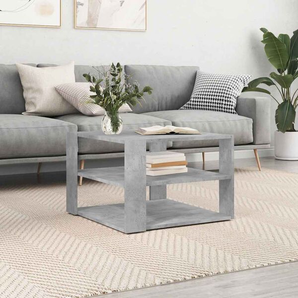vidaXL Coffee Table Concrete Grey 58x58x40 cm Engineered Wood