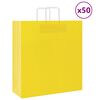 vidaXL Paper Bags 50 pcs with Handles Yellow 45x17x48 cm