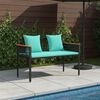 vidaXL Outdoor Bench Black and Turquoise 117 x 54 x 74.5 cm