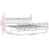 vidaXL Metal Bed Frame without Mattress with Footboard White 193x203cm